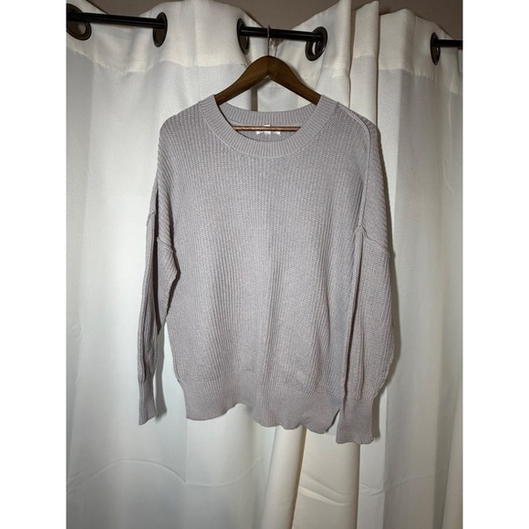 Blu Pepper Sweaters - Blu Pepper Women Grey Cotton Knit Crewneck Sweater Drop Shoulder CR1855 Size S